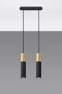 Lampy sufitowe - Sollux Lighting Lampa wisząca PABLO 2 czarna - miniaturka - grafika 1