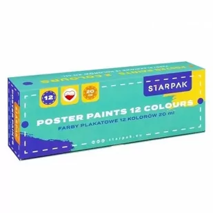 Farby plakatowe 20ml School2 12 kolorów - STARPAK - Przybory szkolne - miniaturka - grafika 1