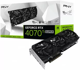 PNY GeForce RTX 4070 Ti SUPER Verto Triple Fan 16GB OC GDDR6X DLSS 3 VCG4070TS16TFXPB1-O - Karty graficzne - miniaturka - grafika 1