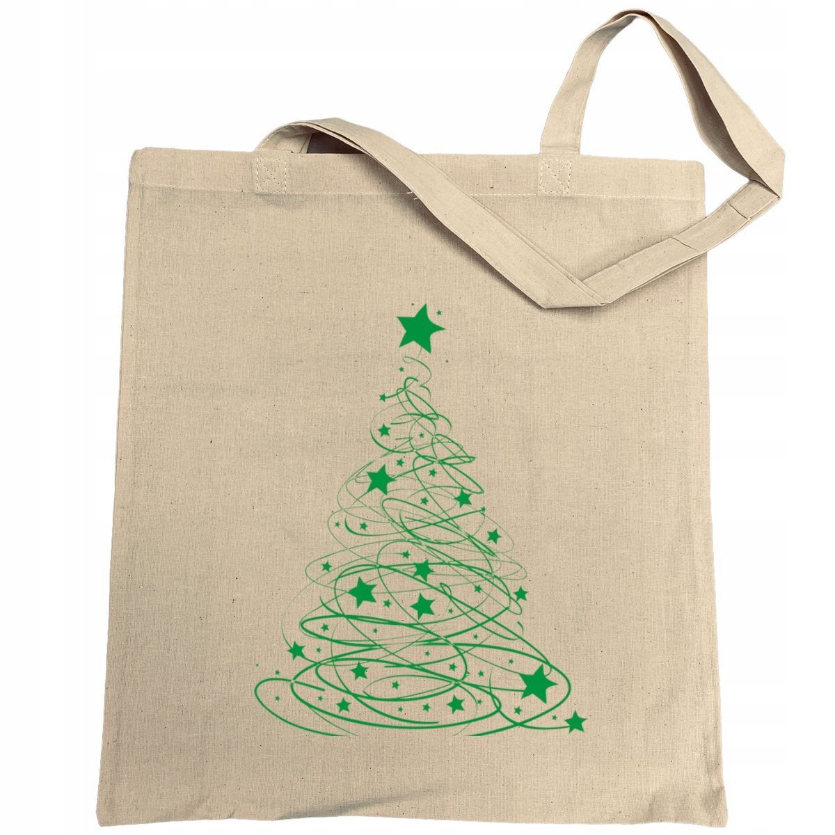 Torba na zakupy ŚWIĄTECZNY nadruk Zielona CHOINKA