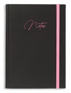 Planery - NOTES książkowy A5 CZARNY FULD GUMKA RÓŻOWA BLOK KROPKA KRATKA LINIA CZYSTY - miniaturka - grafika 1