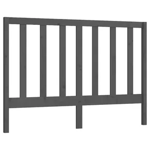 Lumarko Wezgłowie łóżka, szare, 126x4x100 cm, lite drewno sosnowe - Inne meble do sypialni - miniaturka - grafika 3