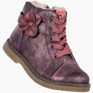 Botki damskie - Botki Dziewczęce Ekoskóra Ocieplane Na Zimę Z Kwiatkiem Fuksja American G-C16224E 26 Fuksja - miniaturka - grafika 1