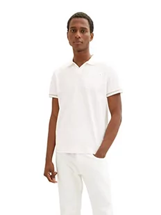 TOM TAILOR Męska koszulka polo, 1036368, biała, XXL, 10332 – Off White, XXL - Koszulki męskie - miniaturka - grafika 1