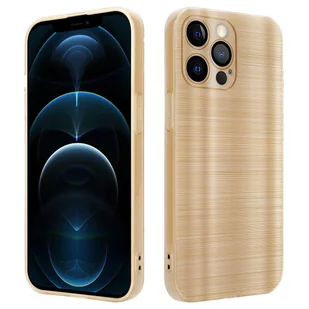 Etui Do Apple iPhone 12 PRO Pokrowiec w Brushed Złoto Etui Silikonowe Obudowa Case Cover Cadorabo - Etui i futerały do telefonów - miniaturka - grafika 1