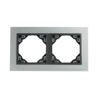Klawisze i ramki - Efapel Ramka podwójna LOGUS 90 Alumnium/Grafit - miniaturka - grafika 1