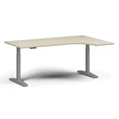 Stoły i stoliki do biura - Stół z regulacją wysokości, elektryczny, 675-1325 mm, narożnik prawy, blat 1800x1200 mm, podstawa szara, grafit - miniaturka - grafika 1