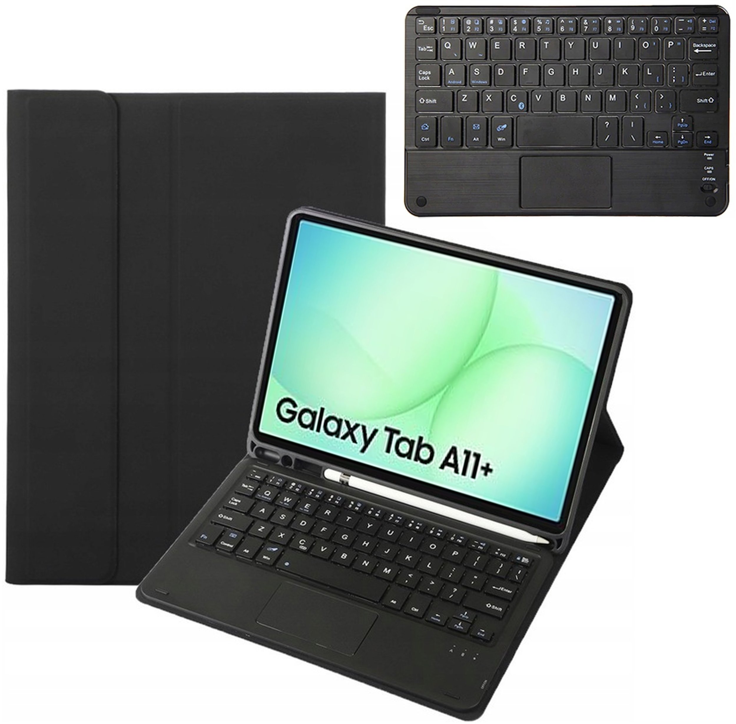 Etui na tablet 4kom.pl Etui z klawiaturą do Samsung Galaxy Tab A11+ - ochronne z podstawką, dostęp do portów i przycisków