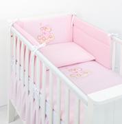 Pościel dla dzieci - MAMO-TATO 3-el 90x120 pościel dla niemowląt do łóżeczka 60x120 - Śpioch na chmurce różowy / jasny róż - miniaturka - grafika 1