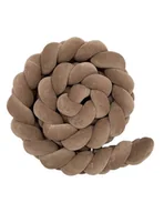 Ochraniacze do łóżeczka - Lulumi Warkocz ochraniacz do łóżeczka 3 pasmowy 200 cm Mocha - miniaturka - grafika 1