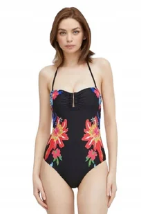 DESIGUAL CZARNY JEDNOCZĘŚCIOWY STRÓJ KĄPIELOWY W KWIATY S I1E - Stroje kąpielowe - miniaturka - grafika 1