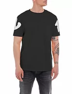 Koszulki męskie - Replay T-shirt męski, 098 BLACK, XXL - miniaturka - grafika 1
