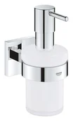Mydelniczki i dozowniki mydła - Grohe QuickFix Start Cube - Dozownik do mydła z uchwytem, szkło/chrom 41098000 - miniaturka - grafika 1