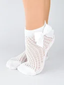 Skarpetki dla dzieci - Skarpety bawełniane z kokardką białe EUR 23-26 SB115-G-01 - Noviti - miniaturka - grafika 1