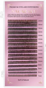 Project Lashes, Rzęsy Nagaraku Premium Brązowe C 0,07 Mix, 16 Linii - Sztuczne rzęsy i akcesoria - miniaturka - grafika 1