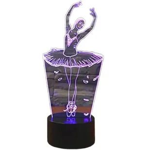 Dziecięca LAMPKA Nocna LED balerina baletnica RGB + pilot ZD98H - Lampy stojące - miniaturka - grafika 1