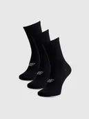 Skarpetki damskie - 4F Skarpety casual za kostkę (3-pack) damskie - czarne 35-38 - miniaturka - grafika 1