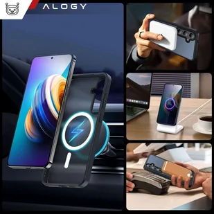 Etui do Samsung Galaxy S24+ Plus obudowa Mag Safe Case pokrowiec plecki na telefon MagMat matowe czarne - Etui i futerały do telefonów - miniaturka - grafika 1