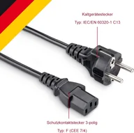 Kable komputerowe i do monitorów - HP Kabel zasilający CORD PWR AC-LINE-EUR 1.8M BLK 100614-009 - miniaturka - grafika 1