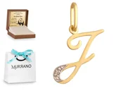 Zawieszki - Złota zawieszka 585 literka Zirkonia PREZENT - miniaturka - grafika 1