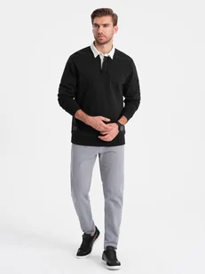 Spodnie męskie jeansowe bez przetarć SLIM FIT - szare V1 OM-PADP-0148 r. XL - Spodnie męskie - miniaturka - grafika 1