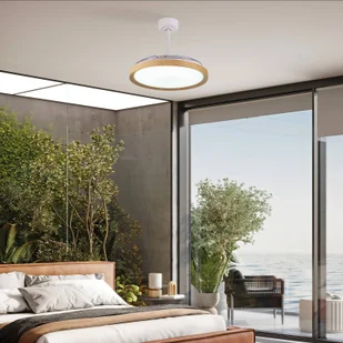 Mantra Iluminación Wentylator sufitowy LED Mistral wood decor DC cichy Ø 106 cm CCT - Wentylatory sufitowe - miniaturka - grafika 1