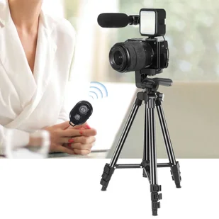 Statyw uniwersalny Alogy Tripod uchwyt do telefonu stojak 1/4 do kamer GoPro z pilot Bluetooth, pokrowiec Czarny - Statywy fotograficzne - miniaturka - grafika 10
