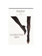 Rajstopy - Czarne matowe rajstopy w monogramy 80 DEN - miniaturka - grafika 1