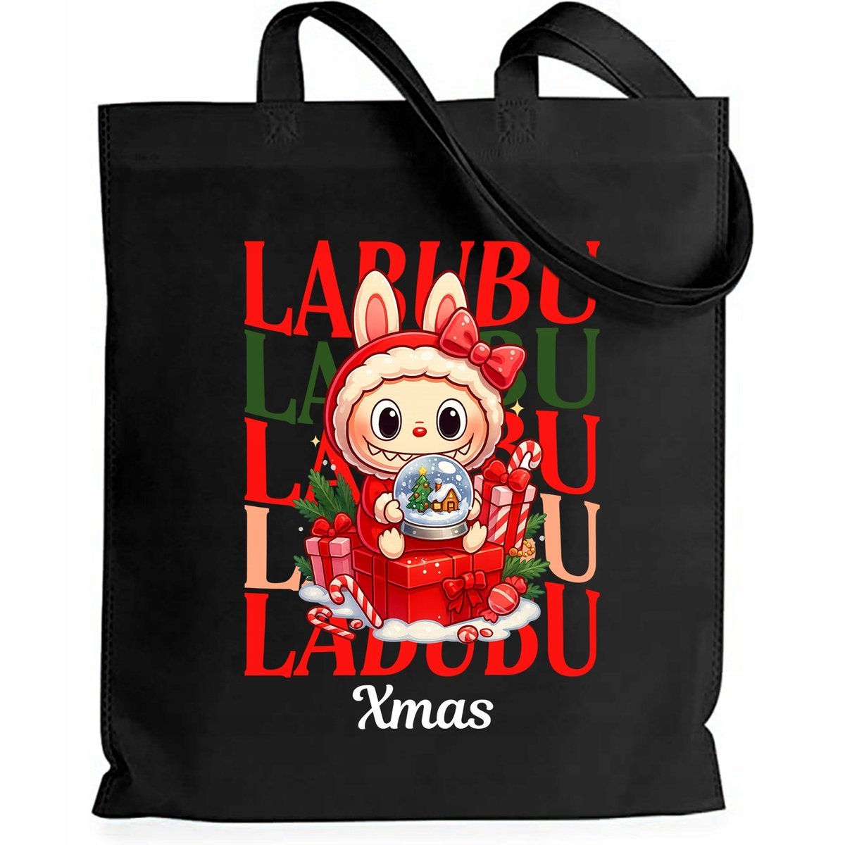 Torba Bawełna EKO Czarna Shopper XMAS Prezent Na Święta Mikołajki Wz