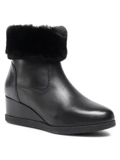 Botki damskie - Geox Botki D Anylla Wedge G D04LDG 00085 C9999 Czarny - grafika 1