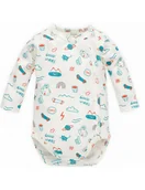 Body dla niemowląt - Pinokio Body niemowlęce bawełniane rozpinane długi rękaw Orange Flip ecru, Rozmiar: 56 - miniaturka - grafika 1