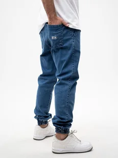 Spodnie Jeansowe Jogger Ze Ściągaczem Męskie Jasne Niebieskie Lucky Dice XL - Spodnie męskie - miniaturka - grafika 1