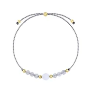 Bransoletki - Bransoletka zodiakalna Rak Labradoryt i Kamień Księżycowy na sznurku - miniaturka - grafika 1