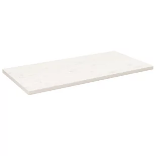 vidaXL Blat stołu, biały, 100x50x2,5cm, lite drewno sosnowe, prostokąt - Meble modułowe i akcesoria - miniaturka - grafika 1