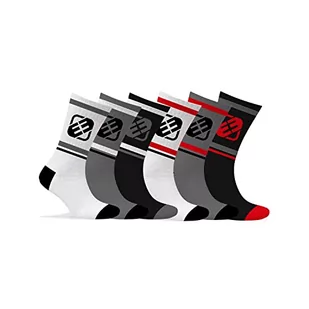 Miękkie skarpety sportowe męskie - zestaw 6 sztuk - wysokie skarpety męskie, tenis, tkanie z poduszkami, Szary, 39-42 EU - Skarpetki męskie - miniaturka - grafika 1