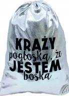 Plecaki worki - Plecak WOREK Krąży pogłoska że jestem boska SILVER - miniaturka - grafika 1