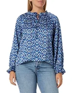 Bluzki damskie - aleva Bluzka damska, niebieski wielokolorowy, S - miniaturka - grafika 1