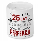 Skarbonki - Skarbonka na Urodziny 25 25te 25-te na Prezent z Nadrukiem ze Zdjęciem + Opakowanie na prezent (wzór 03) - miniaturka - grafika 1