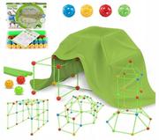 Zabawki interaktywne dla dzieci - Zestaw Do Budowania Bazy Słomki Namiot Xxl 179El - miniaturka - grafika 1