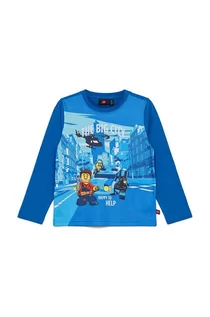 Bluzki dla chłopców - Lego longsleeve bawełniany dziecięcy kolor granatowy z nadrukiem - grafika 1