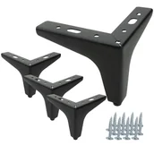 Zawiasy, okucia i inne akcesoria - Zestaw 4 sztuk noga meblowa Kotwica czarny mat wysokość 10 cm - miniaturka - grafika 1