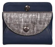 Portfele - Clairefontaine 410082C Portfel Lawrence ze skóry jagnięcej 11,5 x 2 x 8 cm 1 szt. kolor niebieskio - srebrny Stylowa i elegancka portmonetka - miniaturka - grafika 1