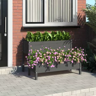 vidaXL Donica, szara,110x84x75 cm, lite drewno sosnowe - Donice - miniaturka - grafika 1