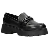 Mokasyny damskie - Buty Damskie Półbuty Mokasyny wsuwane Gruba Podeszwa czarne Wojas r. 37 - miniaturka - grafika 1