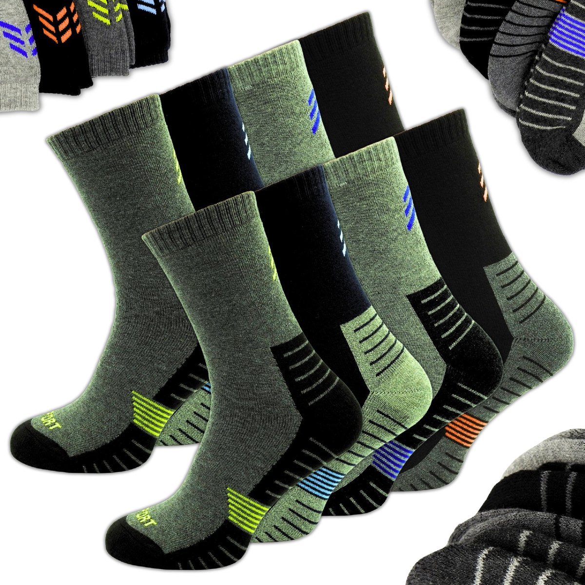 8 x Skarpety Męskie 40-43 GRUBE CIEPŁE TERMICZNE ZESTAW DŁUGIE BAWEŁNA 95%