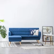 Narożniki - vidaXL Sofa z leżanką, obita tkaniną, 171,5 x 138 x 81,5 cm, niebieska - miniaturka - grafika 1