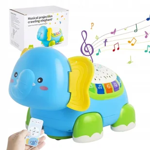 ZABAWKA SENSORYCZNA DLA NIEMOWLĄT SŁOŃ Z DŹWIĘKIEM KOORDYNACJA RĘKA-OKO - Maty edukacyjne - miniaturka - grafika 1