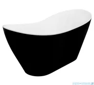 Wanny - Besco Viya Black&White wanna wolnostojąca 160x70 cm czarny mat/biały połysk/złoty #WMMC-160VKG - miniaturka - grafika 1