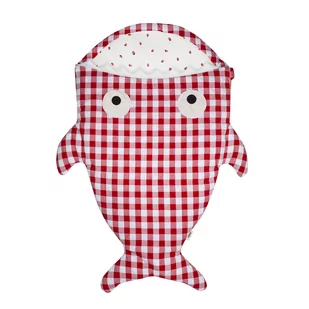 BABY BITES Baby Bites Śpiworek zimowy Shark (1-18 miesięcy) Red Vichy - Śpiworki dla dzieci - miniaturka - grafika 1