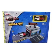 Tory, garaże, parkingi - Maisto Build N Play Garaż Body Shop z Autem - miniaturka - grafika 1